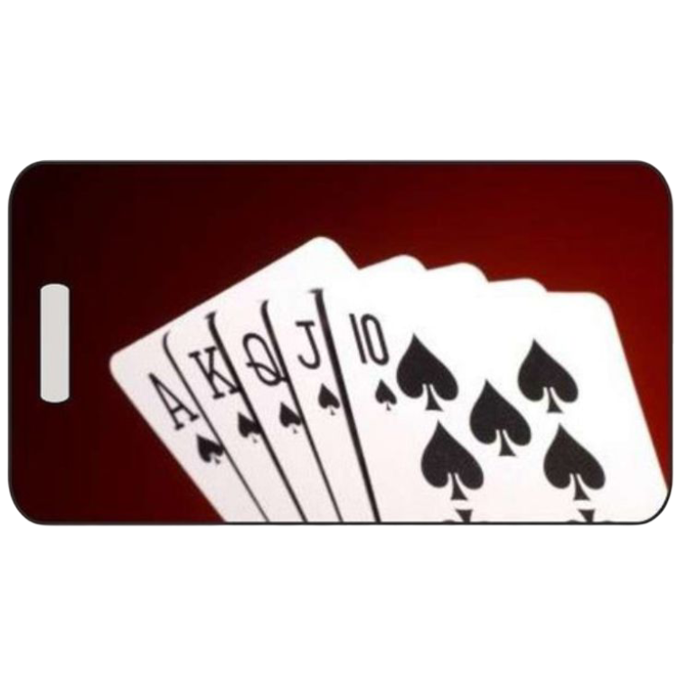 Poker Luggage Tag in 2 Sizes – Personalized Bag ID Tag for Poker Players, Blackjack Fans, and Travel Custom Design by Decade Awards