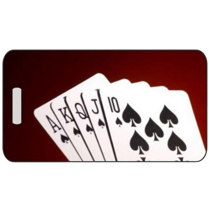 Poker Luggage Tag in 2 Sizes – Personalized Bag ID Tag for Poker Players, Blackjack Fans, and Travel Custom Design by Decade Awards
