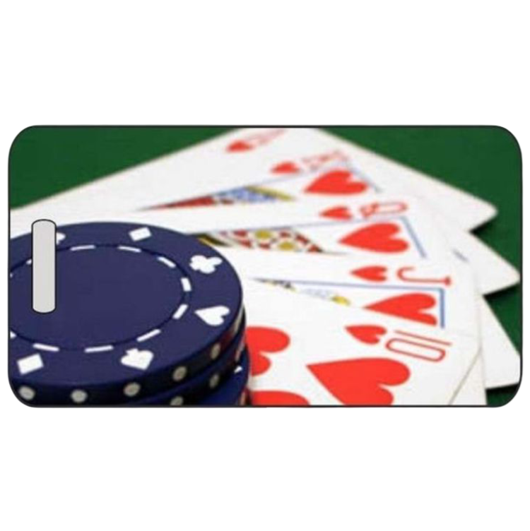 Poker Luggage Tag in 2 Sizes – Personalized Bag ID Tag for Poker Players, Blackjack Fans, and Travel Custom Design by Decade Awards