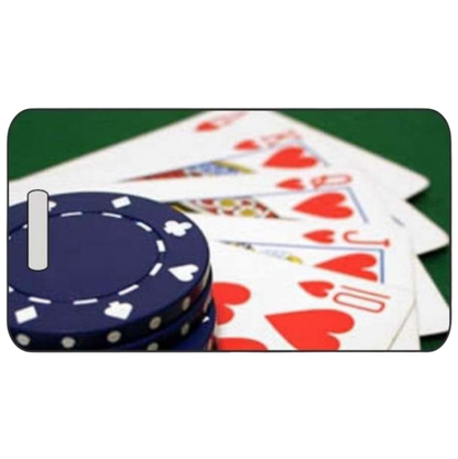 Poker Luggage Tag in 2 Sizes – Personalized Bag ID Tag for Poker Players, Blackjack Fans, and Travel Custom Design by Decade Awards