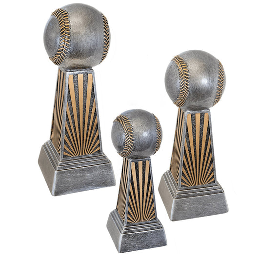 Baseball Trophy, Imperial Tower | Engraved Baseball Award - 6, 7.875 or 9.875 Inch Tall Decade Awards