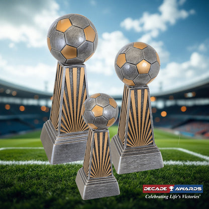 Soccer Trophy, Imperial Tower | Engraved Soccer Award - 6, 7.875 or 9.875 Inch Tall Decade Awards