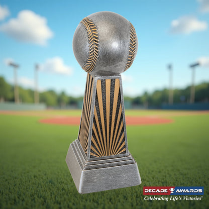 Baseball Trophy, Imperial Tower | Engraved Baseball Award - 6, 7.875 or 9.875 Inch Tall Decade Awards
