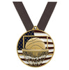 Basketball Patriotic Medal - Gold, Silver or Bronze | Engraved Basketball Medal - 2.75 Inch Decade Awards
- Gold Basketball Medal - Black Ribbon