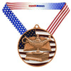 Academic Medal, Patriotic - Gold, Silver or Bronze | Engraved Scholastic Medal - 2.75 Inch Wide Decade Awards
- Bronze Academic Medal - Stars & Stripes Ribbon