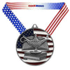 Academic Medal, Patriotic - Gold, Silver or Bronze | Engraved Scholastic Medal - 2.75 Inch Wide Decade Awards
- Silver Academic Medal - Stars & Stripes Ribbon
