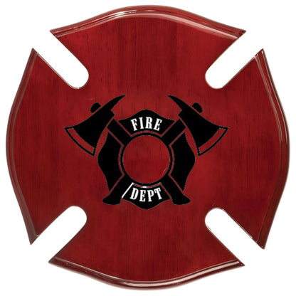 Honor bravery with this Maltese Cross Firefighter Plaque - Custom engraved in 3 sizes Decade Awards