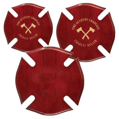 Honor bravery with this Maltese Cross Firefighter Plaque - Custom engraved in 3 sizes Decade Awards
