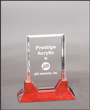 Prestige Plaque Acrylic Trophy | Rosewood Base | Personalized Corporate Award | 3 Sizes