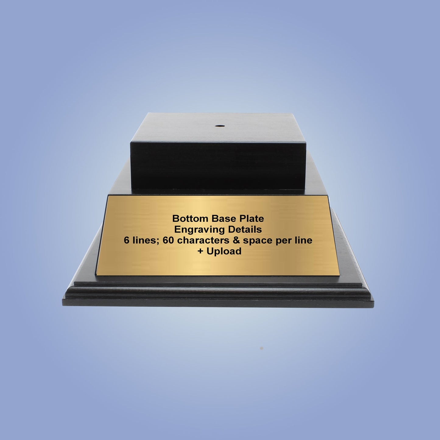 Black Perpetual Base | Engraved 2 Tier Base - 10.5 Inch Wide x 5.25 Inch Tall Decade Awards