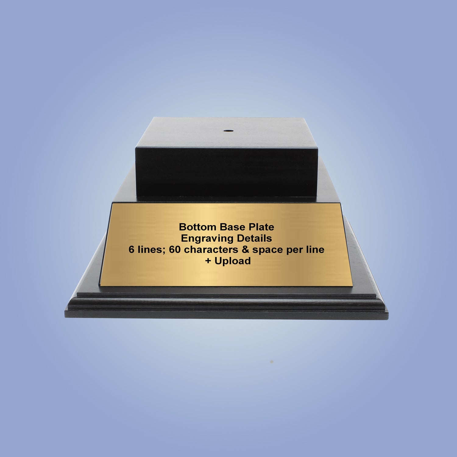 Black Perpetual Base | Engraved 2 Tier Base - 10.5 Inch Wide x 5.25 Inch Tall Decade Awards