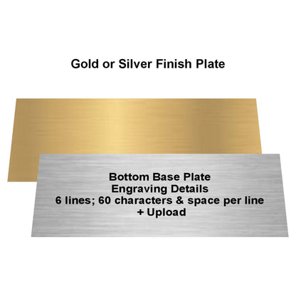 Black Perpetual Base | Engraved 2 Tier Base - 10.5 Inch Wide x 5.25 Inch Tall Decade Awards