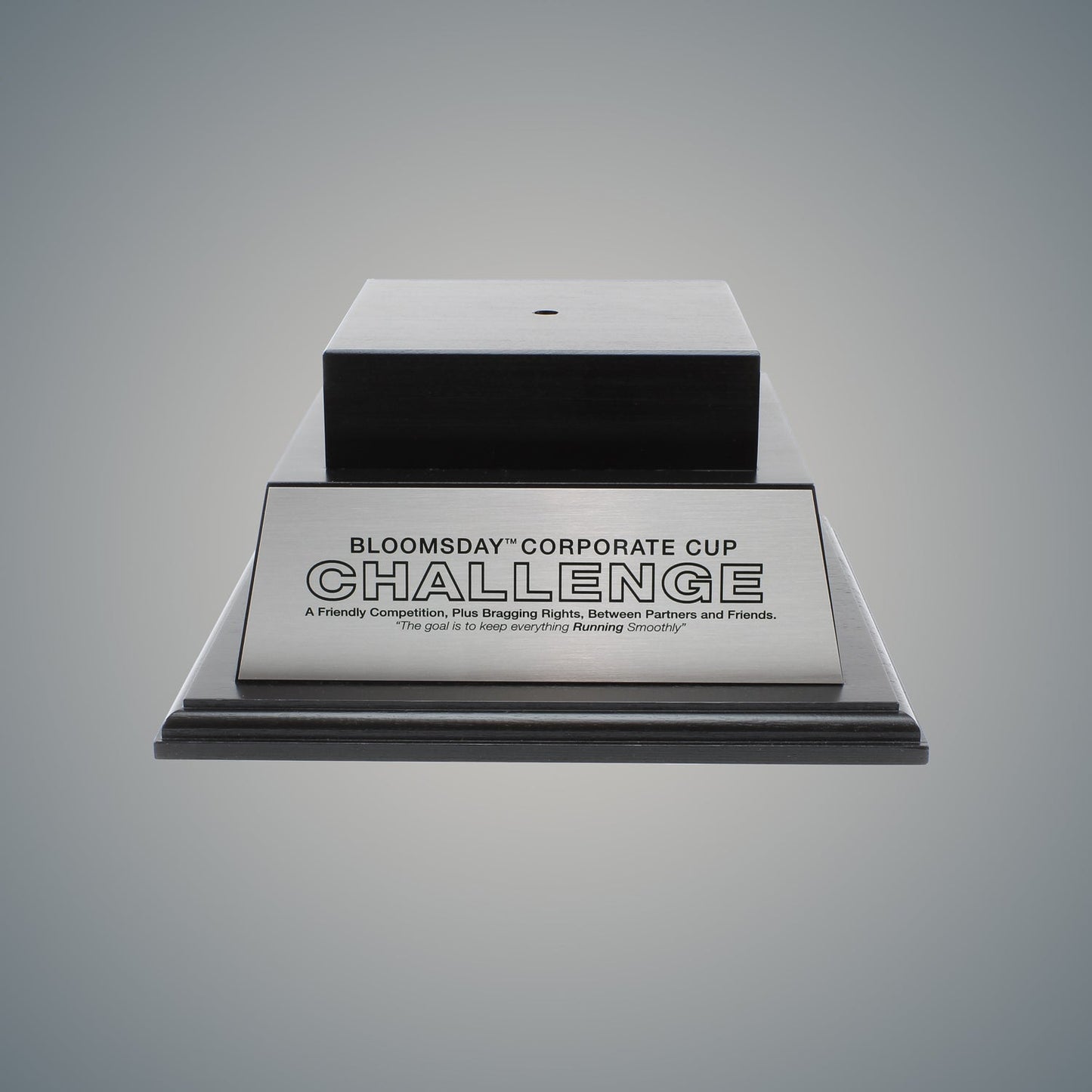 Black Perpetual Base | Engraved 2 Tier Base - 10.5 Inch Wide x 5.25 Inch Tall Decade Awards