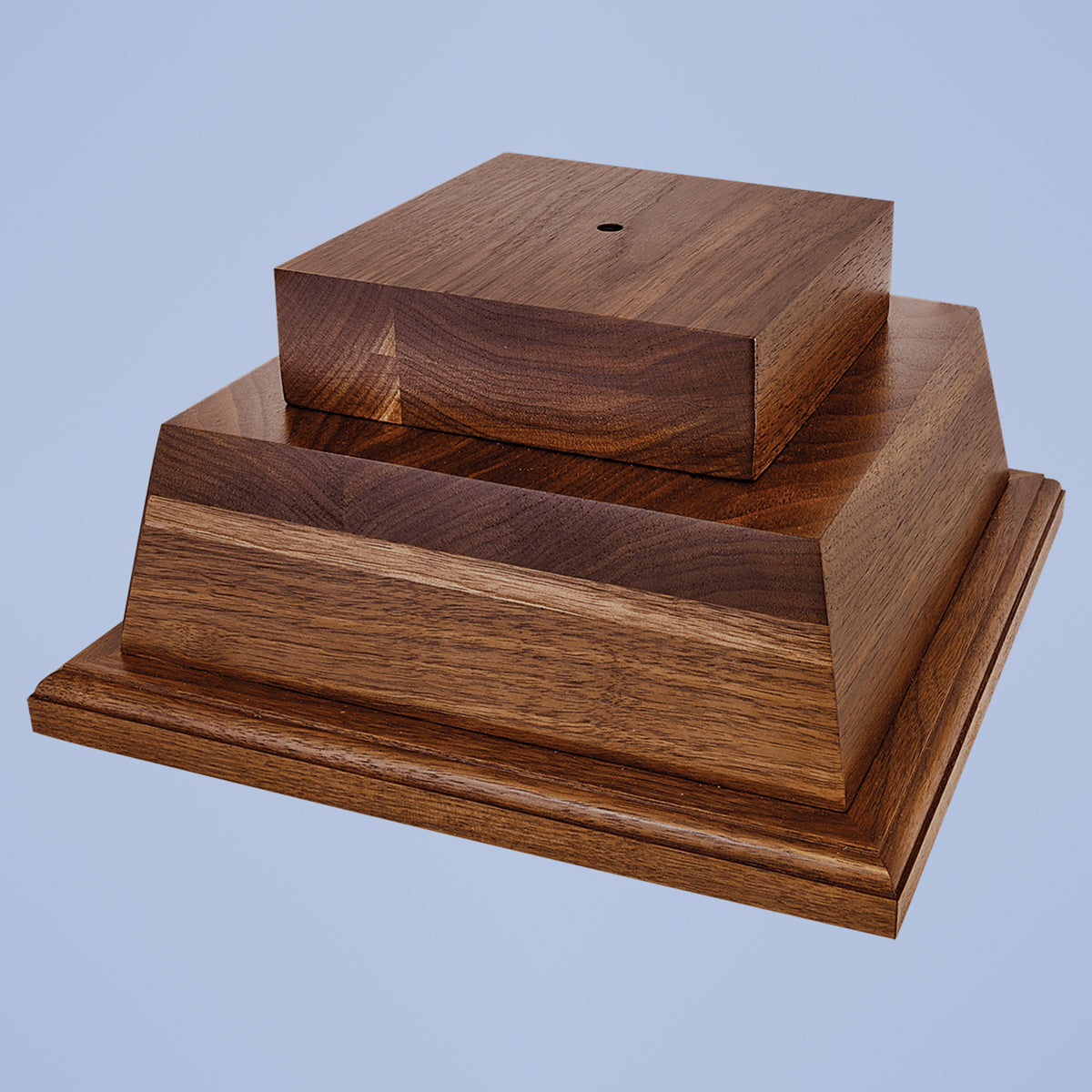 Walnut Perpetual Base | Engraved 2 Tier Base - 10.5 Inch Wide x 5.25 Inch Tall Decade Awards