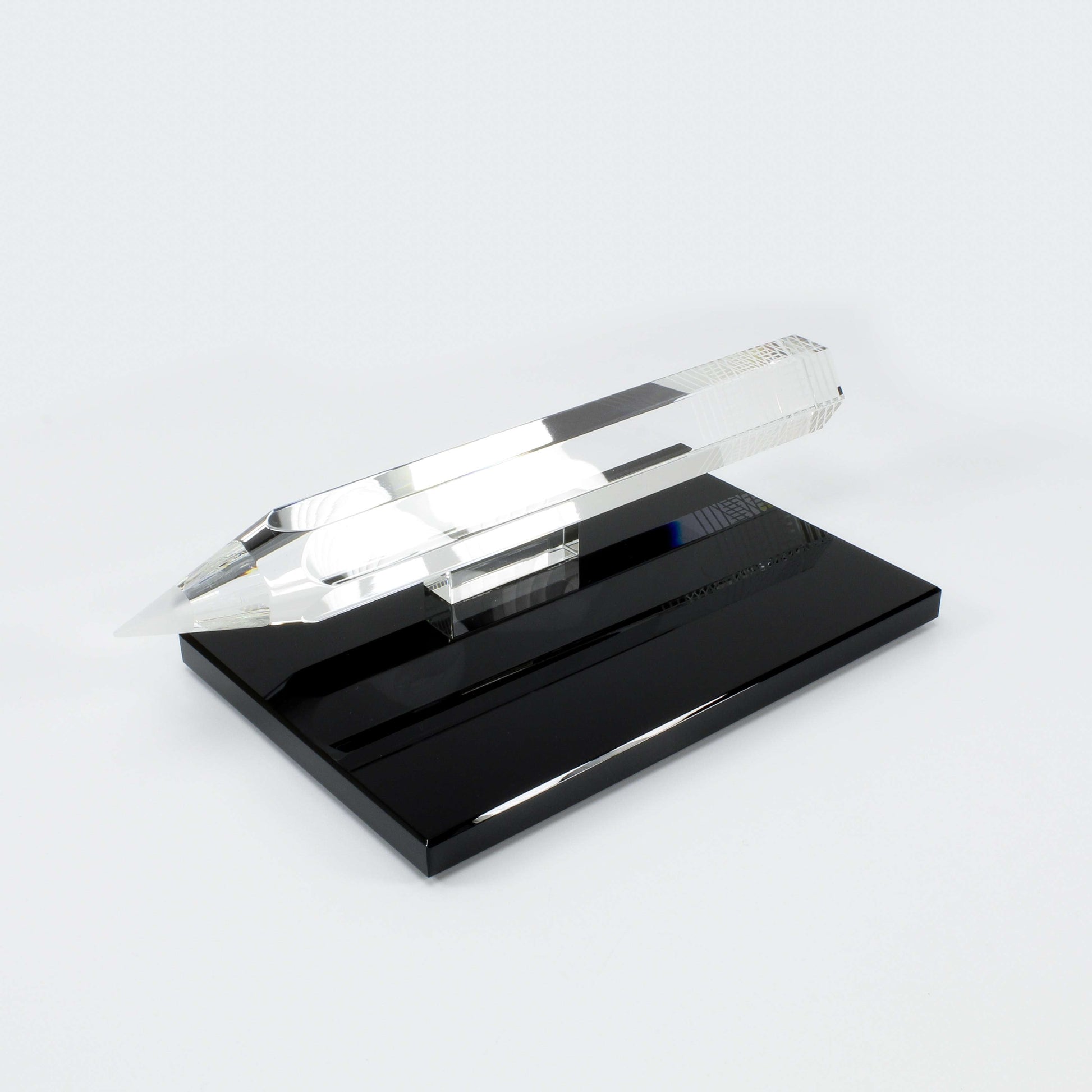 Crystal Pencil Trophy with custom engraving for writing and academic recognition – Decade Awards