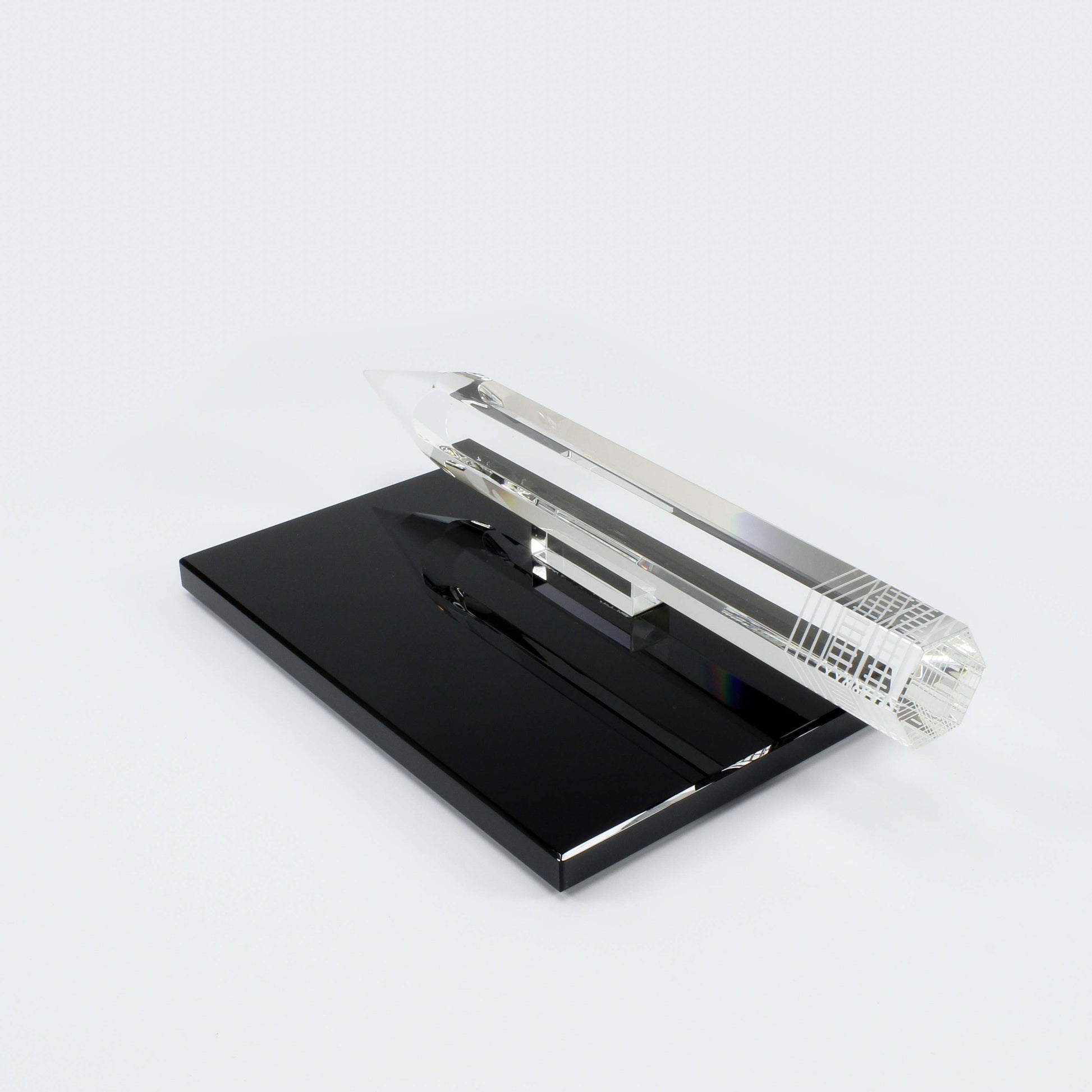 Crystal Pencil Trophy with custom engraving for writing and academic recognition – Decade Awards