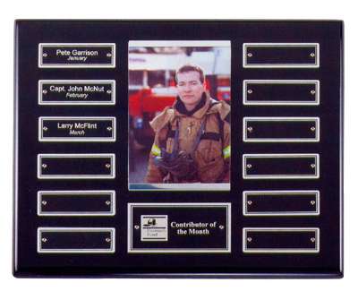 Perpetual Photo Plaque - Ebony Piano-Finish with 12 Black Engraving Plates Decade Awards