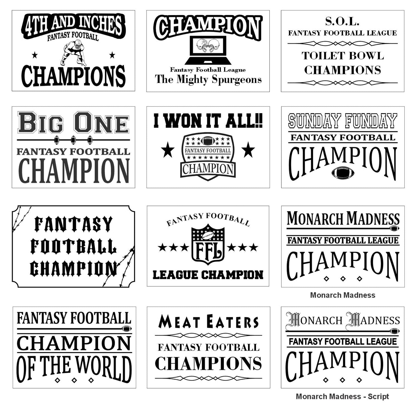 Fantasy Football Champion Perpetual Trophy | Engraved Silver with Gold Laces FFL Champion Perpetual Trophy - 17 Inch Tall Decade Awards