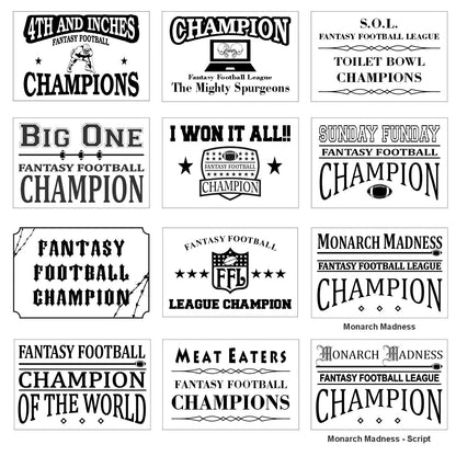 Fantasy Football Champion Perpetual Trophy | Engraved Silver with Gold Laces FFL Champion Perpetual Trophy - 17 Inch Tall Decade Awards