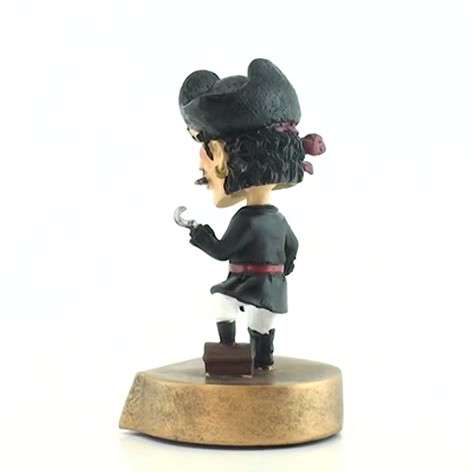 Pirate/Buccaneer Mascot Bobblehead Trophy | Engraved Pirate Award - 6" Tall Decade Awards