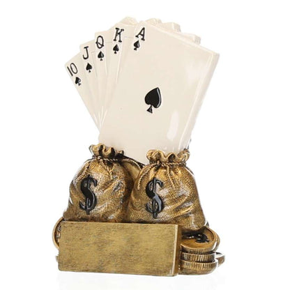 Personalized Poker Champion Trophy with Playing Card Design – 6 Inch Custom Engraved Award by Decade Awards