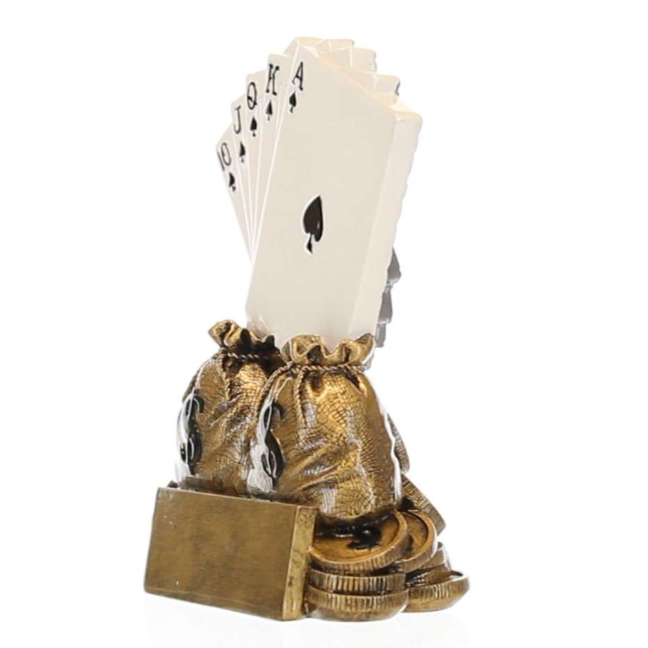 Personalized Poker Champion Trophy with Playing Card Design – 6 Inch Custom Engraved Award by Decade Awards