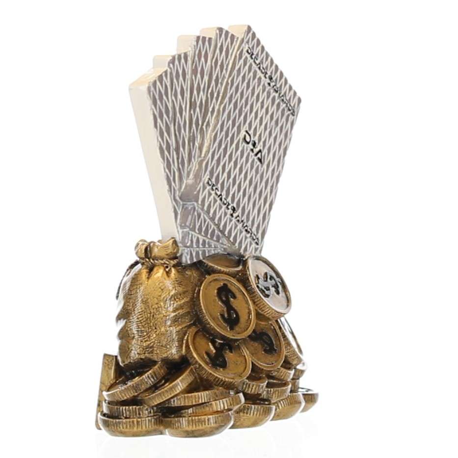 Personalized Poker Champion Trophy with Playing Card Design – 6 Inch Custom Engraved Award by Decade Awards