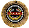 Poker World Class Medal - Gold, Silver or Bronze | Engraved Texas Hold 'em Medallion - 3 Inch Wide Decade Awards