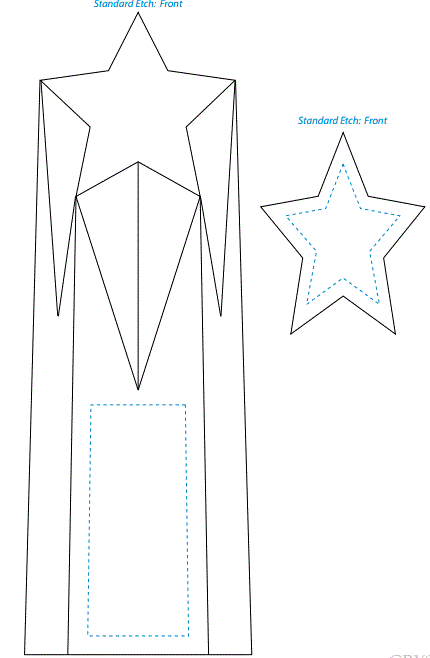 Polaris Star Tower Crystal Trophy | Engraved Star Corporate Award - 10", 12" or 14" Tall Decade Awards