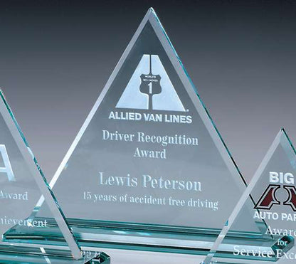 Princeton Triangle Crystal Corporate Award | Engraved Crystal Award - 6", 8.5" or 9" Decade Awards