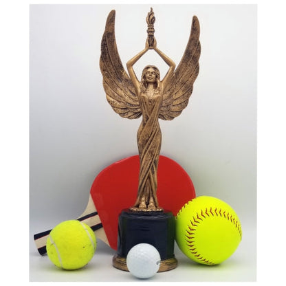 Achievement Trophy, Female  | Engraved Female Victory Award - - 12 Inch Tall Decade Awards