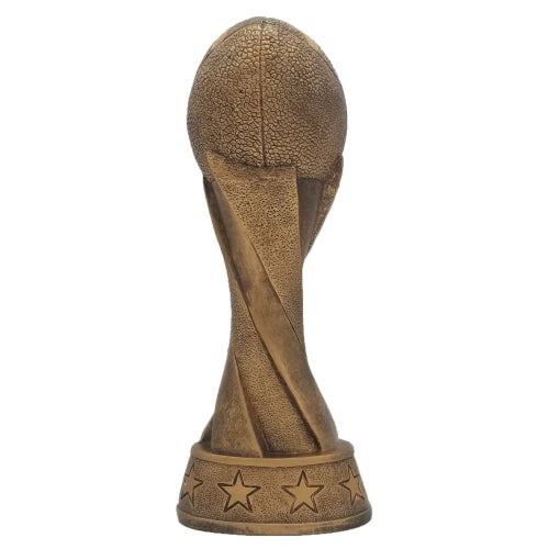 Football Trophy, Gold Spiral | Engraved FFL Award - 7, 9 or 10.5 Inch Tall Decade Awards