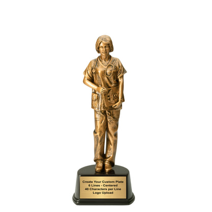 Personalized Nurse Trophy - Engraved Nursing Hero Award - Healthcare Recognition - 10 Inch