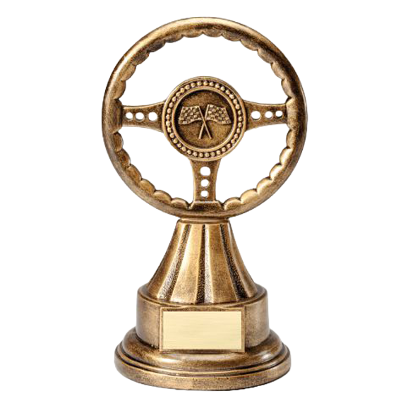 Racing Trophy | Steering Wheel| Personalized Racing Award | 10 Inches Tall