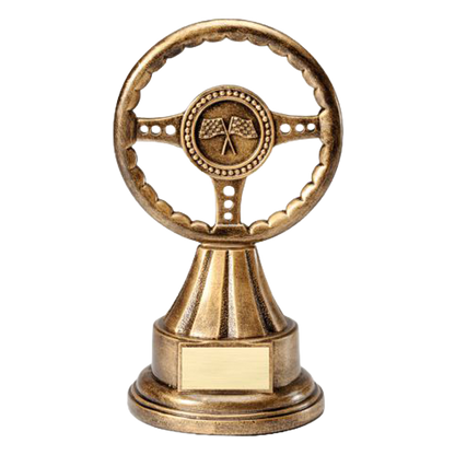 Racing Trophy | Steering Wheel| Personalized Racing Award | 10 Inches Tall
