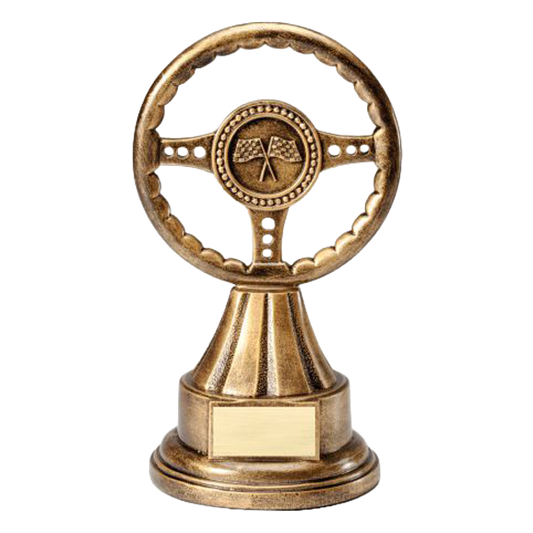 Racing Trophy | Steering Wheel| Personalized Racing Award | 10 Inches Tall