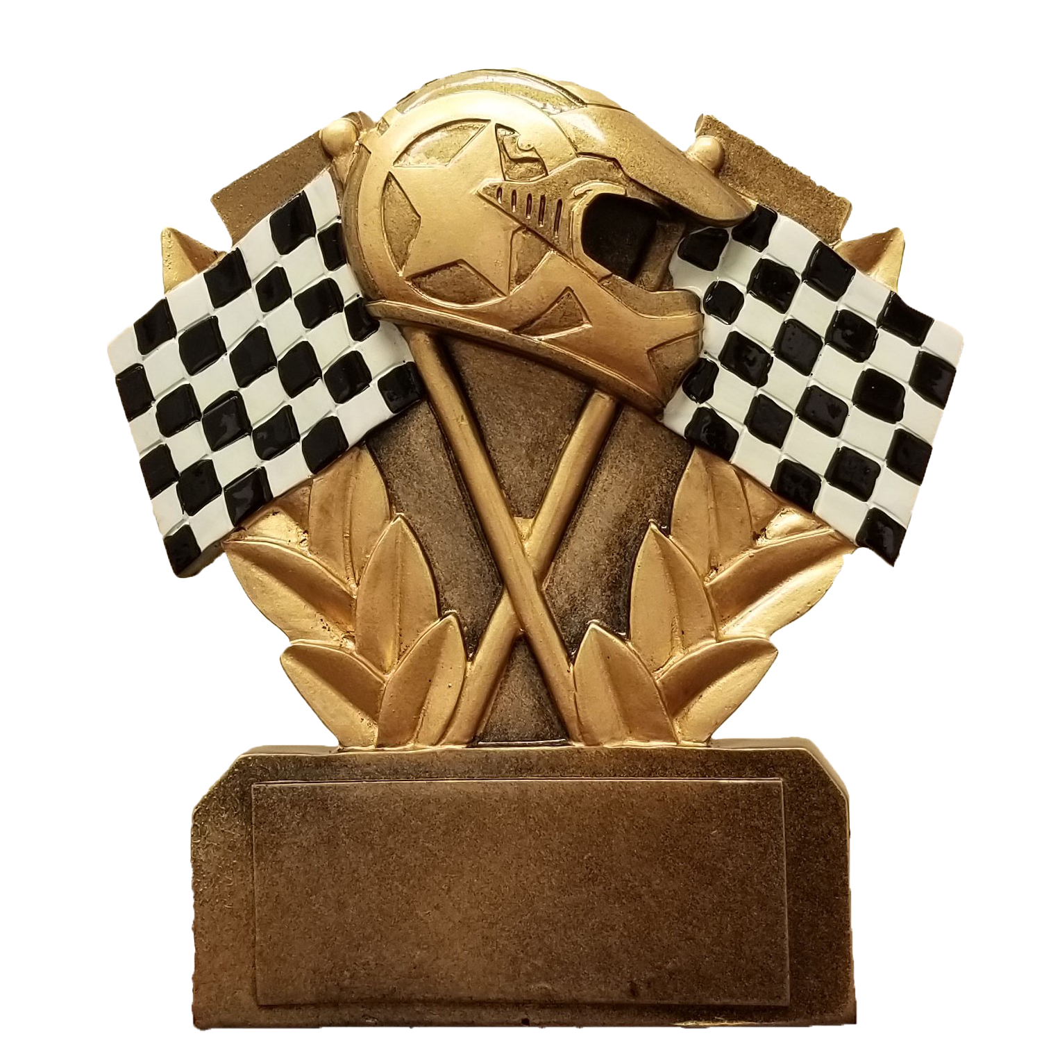 Personalized Racing Trophy - Engraved Checkered Flags Racing Award - 5 ...