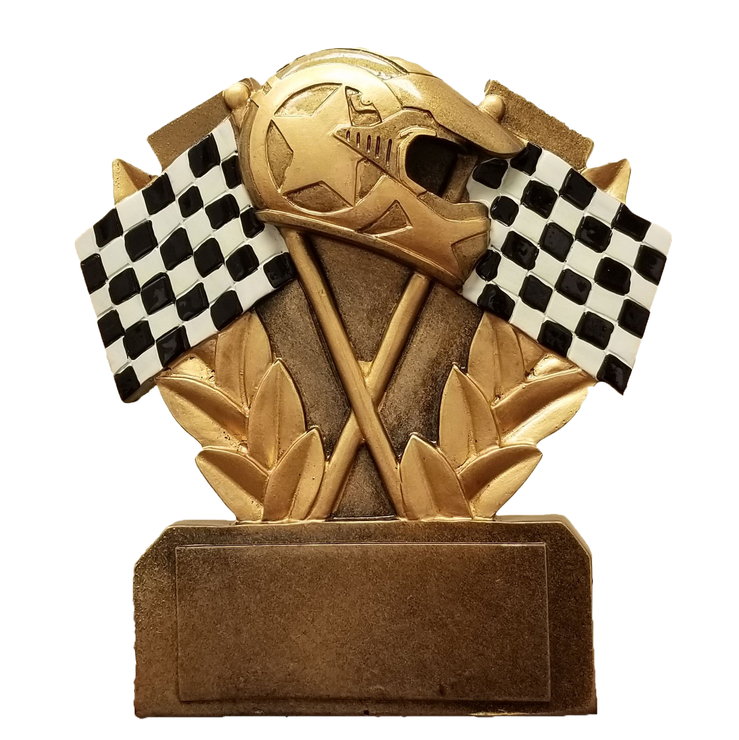 Racing Trophy | Checkered Flags | Personalized Racing Award | 5 Inches Tall