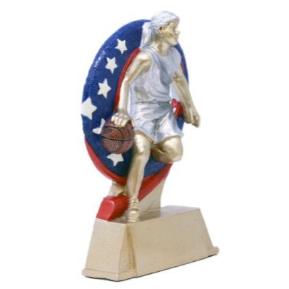 Basketball Superstar Trophy - Female | Engraved Woman Basketball Award 6.5 Inch Tall - Clearance