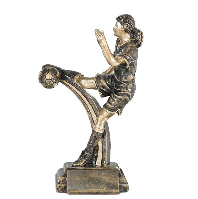 Soccer Trophy | Female Kick | Personalized Soccer Award | 9.5 Inches Tall