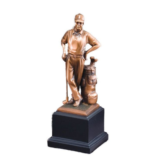 Golf Figure Standing Gallery Sculpture Award - 11 Inch Tall Decade Awards