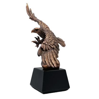 Eagle Trophy | Bronze Resin Finish | Personalized Eagle Award | 12.5 Inches Tall