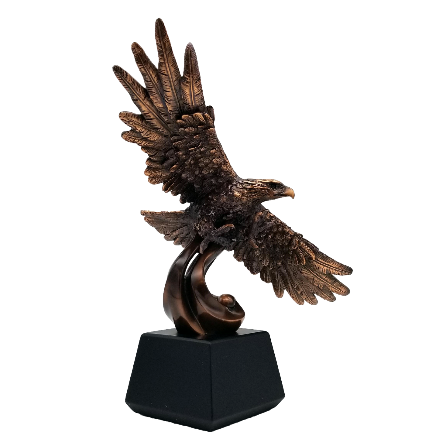 Eagle Trophy | Bronze Resin Finish | Personalized Eagle Award | 12.5 Inches Tall
