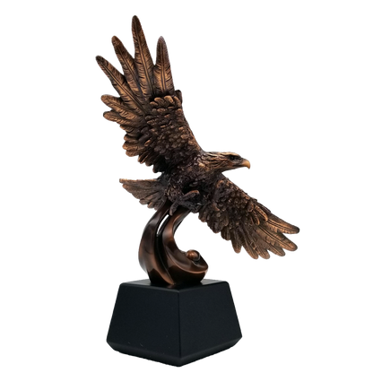 Eagle Trophy | Bronze Resin Finish | Personalized Eagle Award | 12.5 Inches Tall