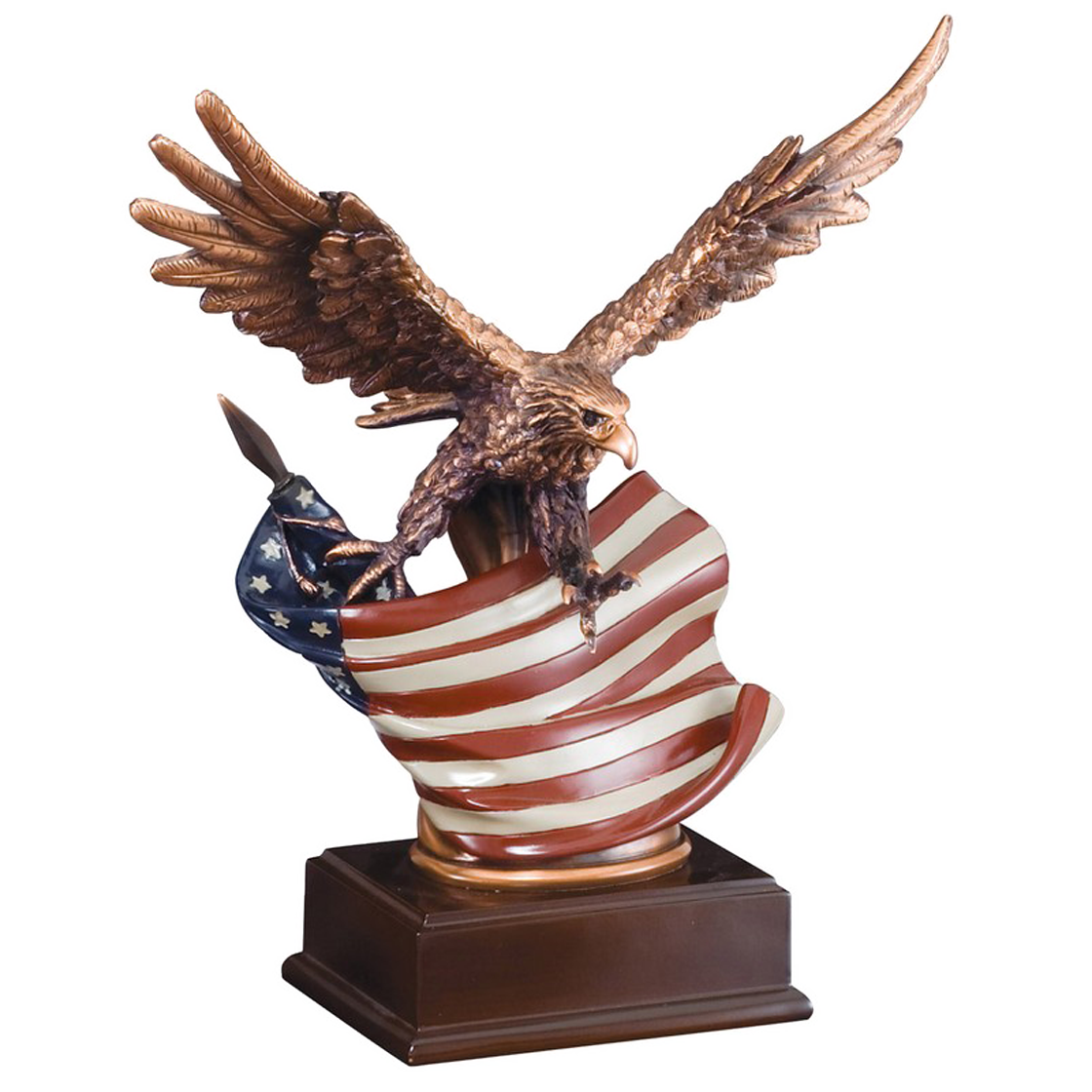 Eagle Trophy | Personalized Eagle and Flag Award | 12 Inches Tall