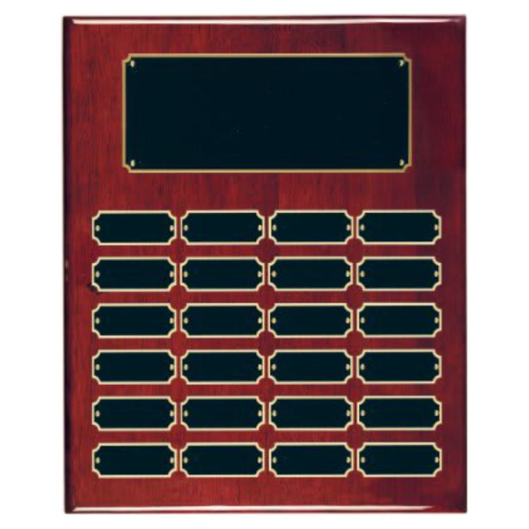 Perpetual Plaque - 12" x 15" | Engraved Piano Finish Rosewood Plaque - 24 Plates RPP24