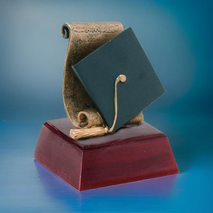 Graduate Sculptured Trophy | Engraved Graduate / Graduation Award - 4 Inch Tall