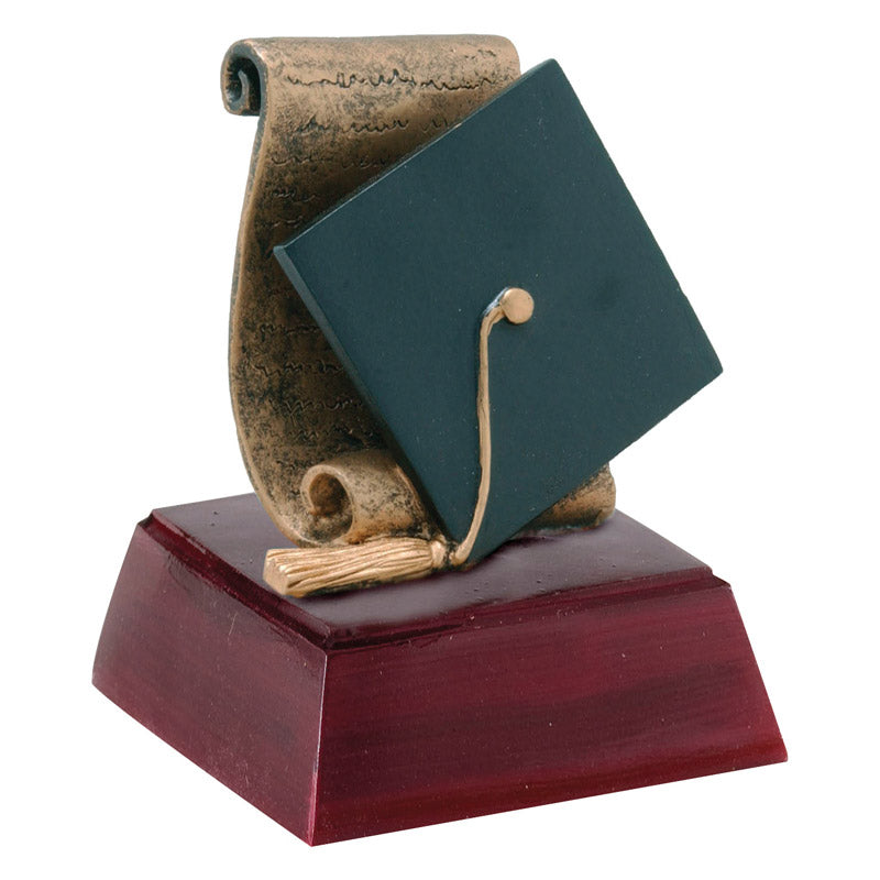 Graduate Sculptured Trophy | Engraved Graduate / Graduation Award - 4 Inch Tall