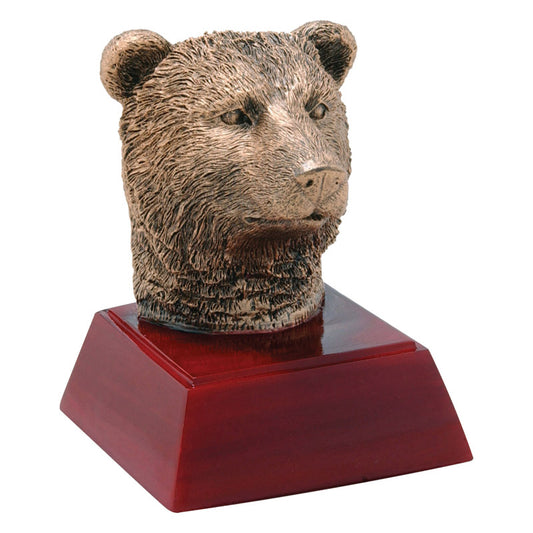 Bear Trophy | Sculptured Mascot | Personalized Bear Award | 4 Inches Tall