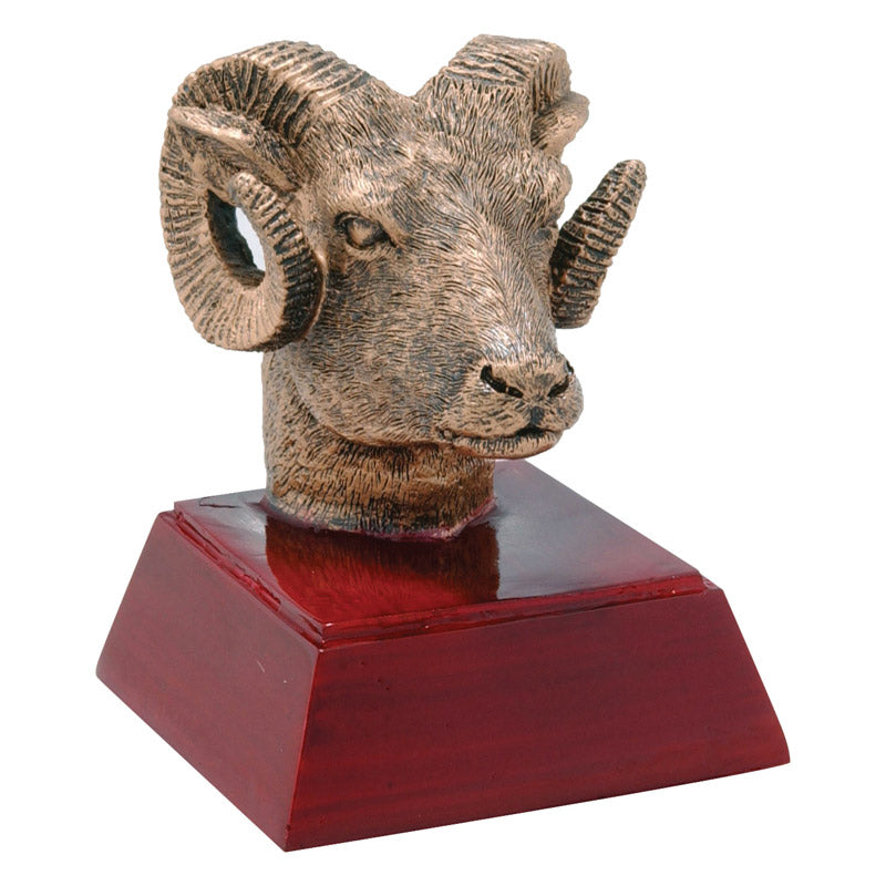 Ram Trophy | Sculptured Mascot | Personalized Ram Award | 4 Inches Tall